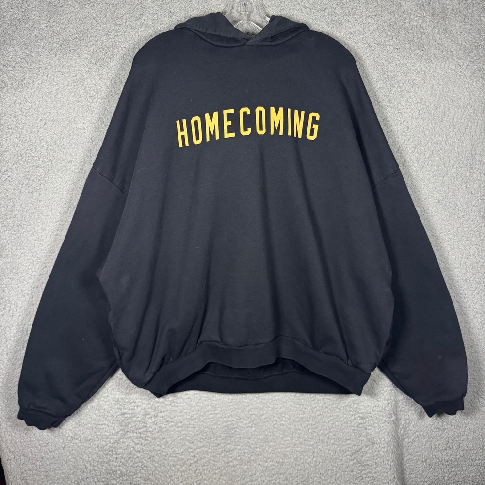 Fear of God Essentials Homecoming Hoodie Black Pullover Graphic Mens XL Boxy Fit